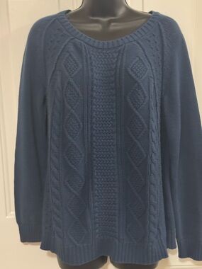 Blue Cable-Knit Women's Tribal Sweater
